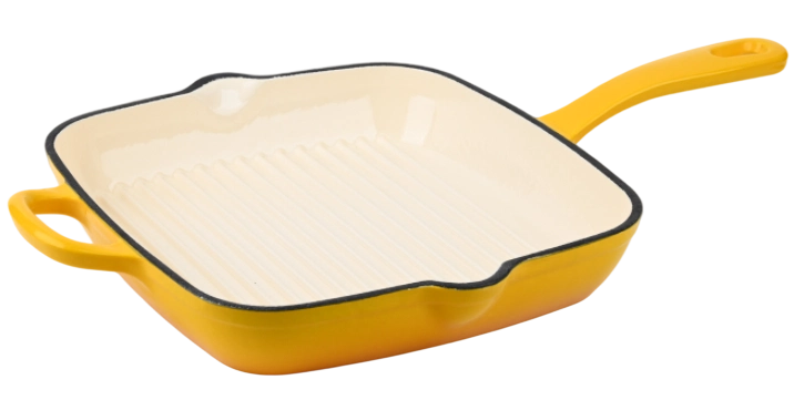 26cm enamel cast iron grill pan